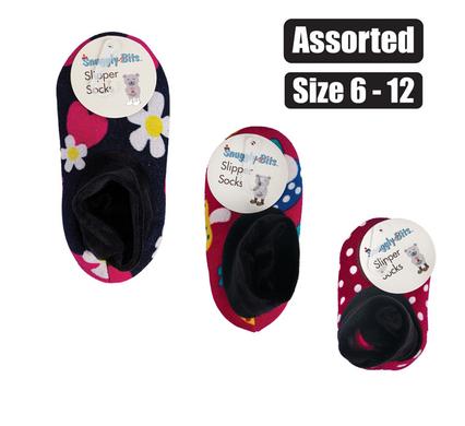 Kids' Plush Gripper Slipper Socks (Assorted Designs & Sizes)