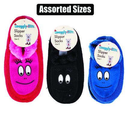 Kids' Plush Animal Face Indoor Slipper Socks