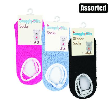 Solid Color Indoor Slipper Socks with Non-Slip Grip