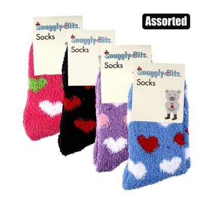 Adult Super-Soft Fluffy Socks with Heart Design