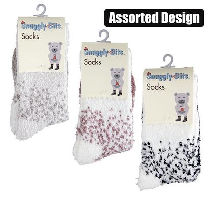 Adult Super-Soft Fluffy Socks with Scattered Pattern (Assorted)