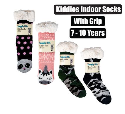Kids' Non-Slip Indoor Socks (Ages 7-10)