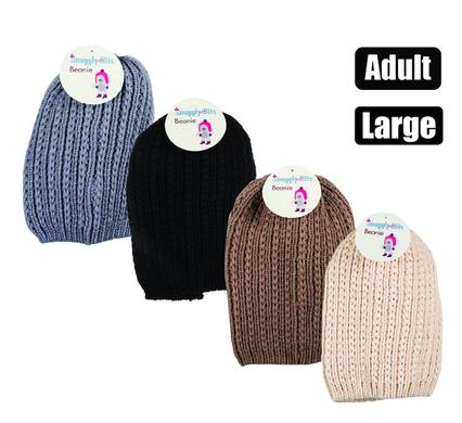 Adult Slouchy-Fit Knitted Beanie (Assorted Colors)