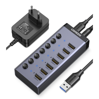 UGREEN 7 in 1 USB 3.0 Hub-Grey
