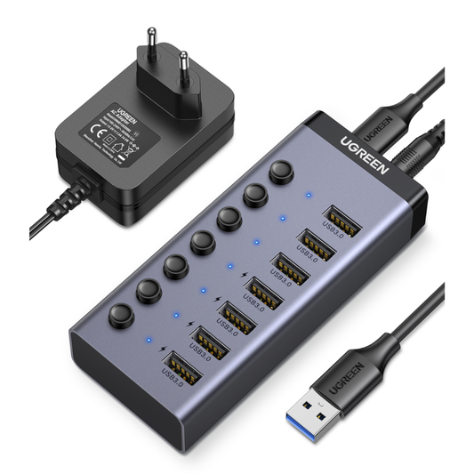 UGREEN 7 in 1 USB 3.0 Hub-Grey