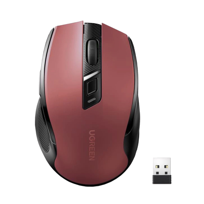 UGREEN MU006 2.4GHz Wireless Optical Mouse – Red