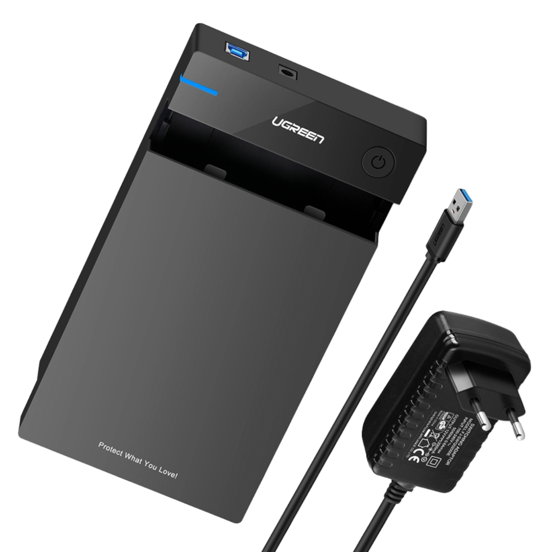 UGREEN 3.5″ SATA Hard Drive USB 3.0 Enclosure 5Gbps – Black