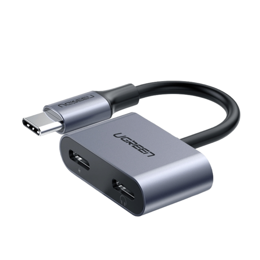 UGREEN USB Type-C Dual Audio & Charging Adapter (15W PD, 2-in-1 Splitter)