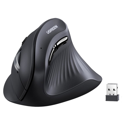 UGREEN Multi-Mode Vertical Mouse Bluetooth & 2.4G Wireless–Black
