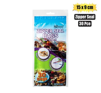 15x9cm Zipper Seal Disposable Storage Bags (30 Pack)