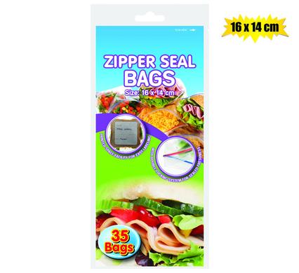Premium 16x14cm Zipper Seal Disposable Storage Bags (35 Pack)