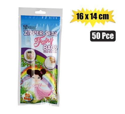 16x14cm Kids Zipper Seal Disposable Snack Bags (50 Pack)