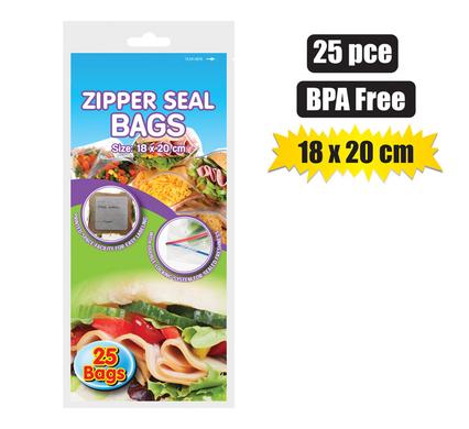 18x20cm Zipper Seal Disposable Storage Bags (25 Pack)