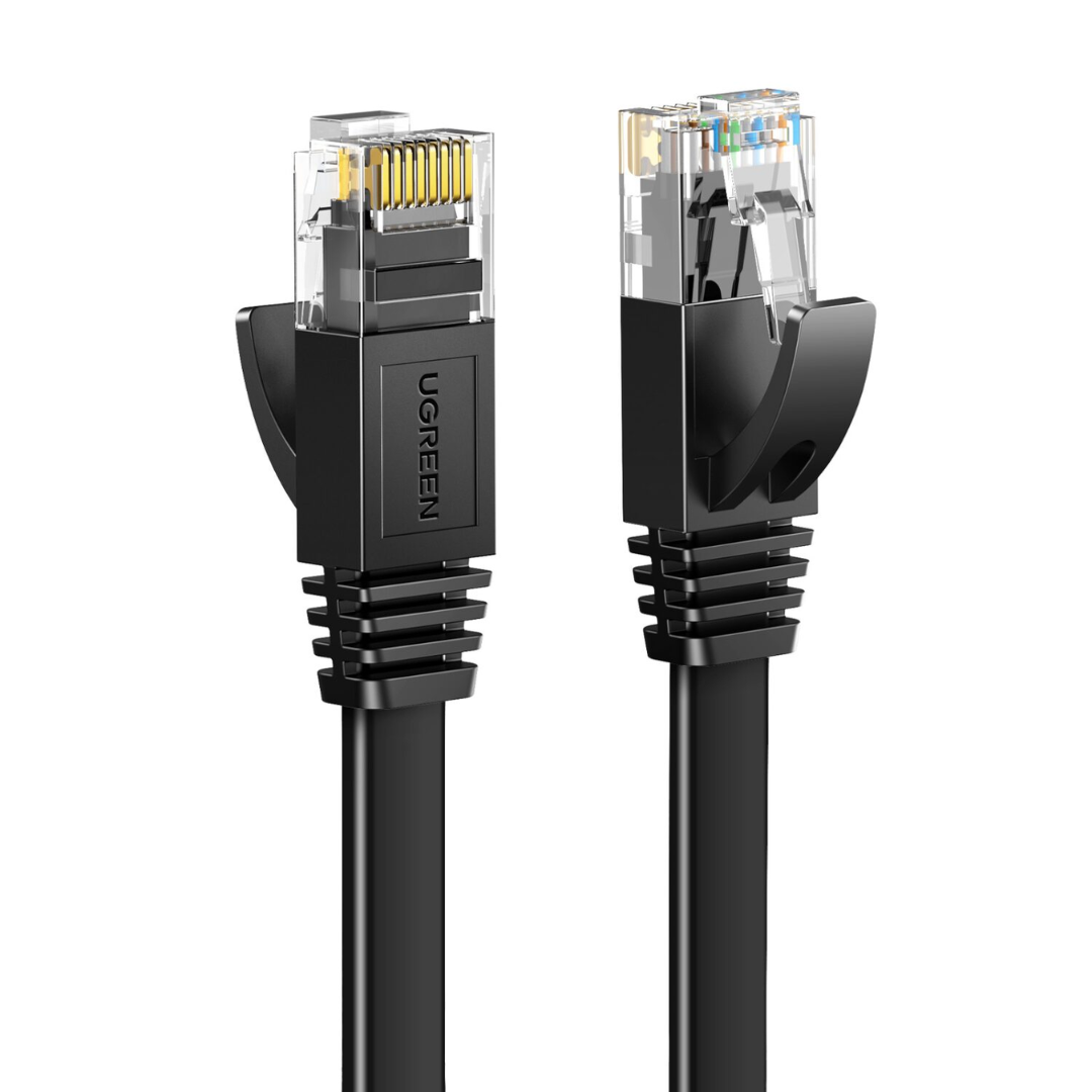 UGREEN NW102 Cat6 U/UTP Flat Ethernet Cable 1m – Black