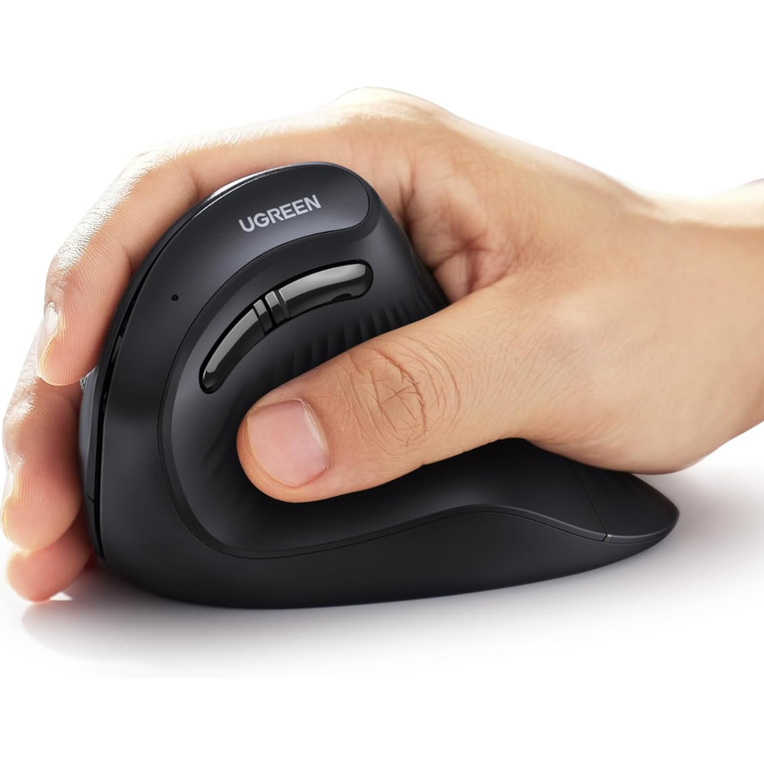 UGREEN Multi-Mode Vertical Mouse Bluetooth & 2.4G Wireless–Black