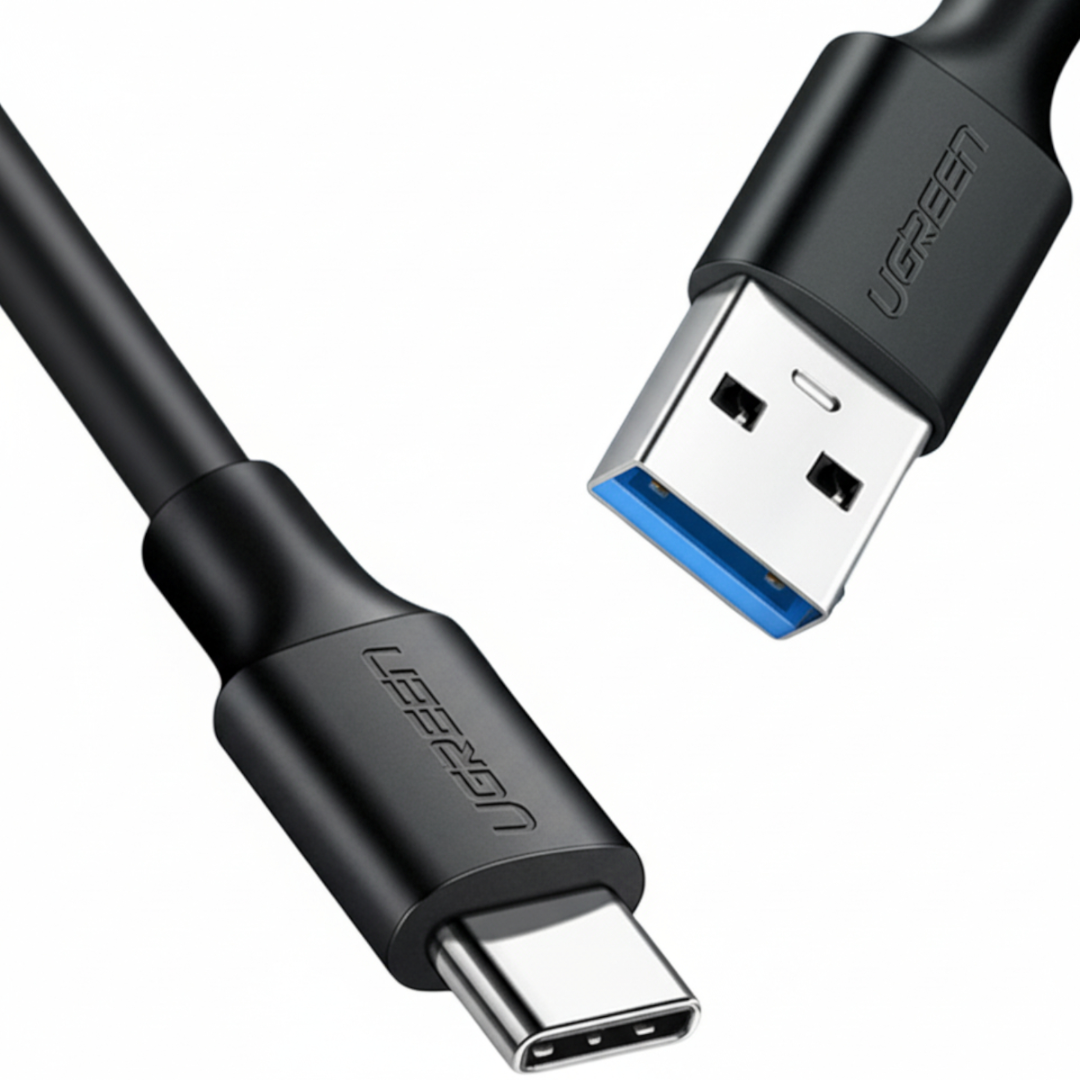 UGREEN Type-C to USB 3.0 Cable 1m – Fast Charging 3A, 5Gbps Sync – Black