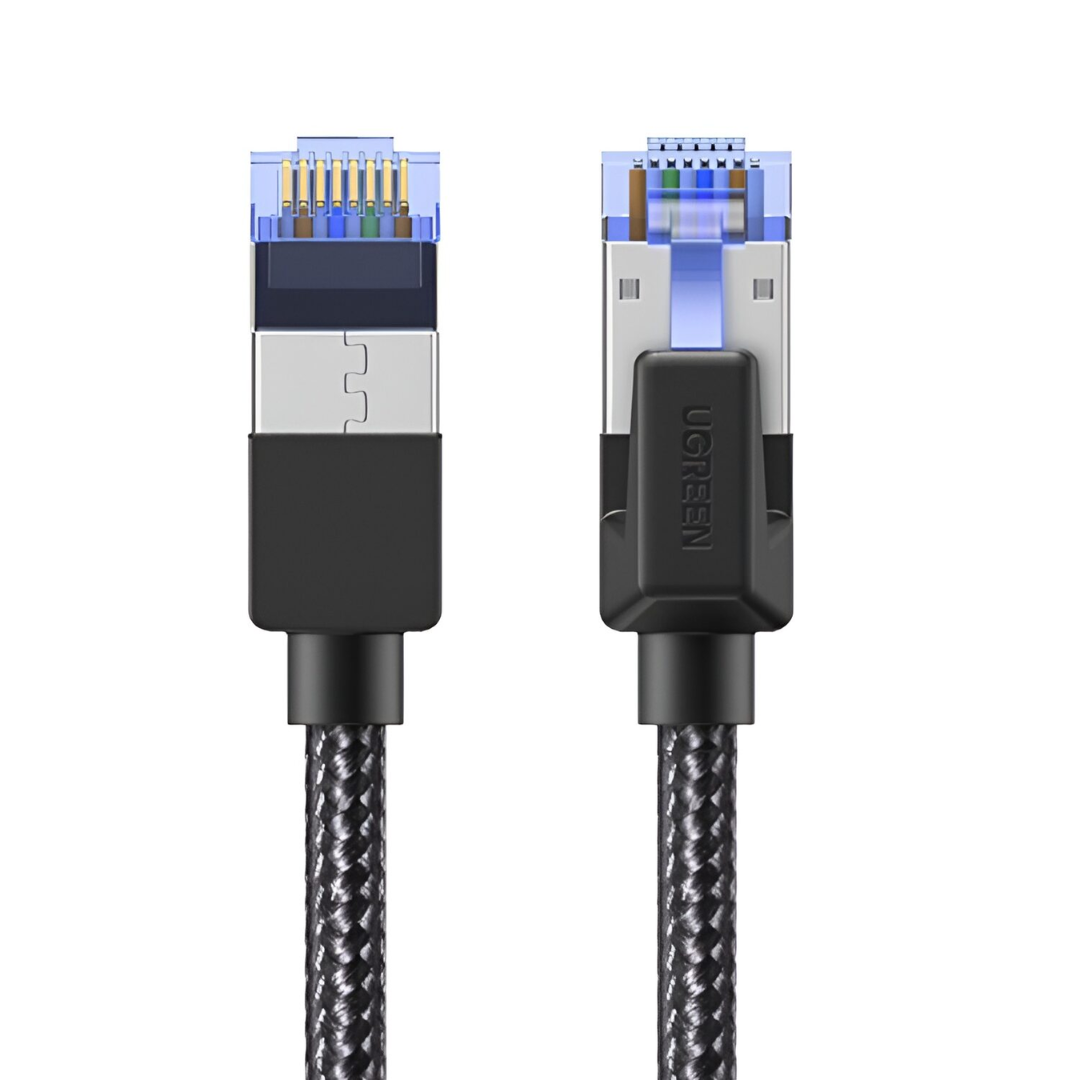 UGREEN Cat8 Nylon Braided Ethernet Cable – 40Gbps with Modular Plugs – 1m