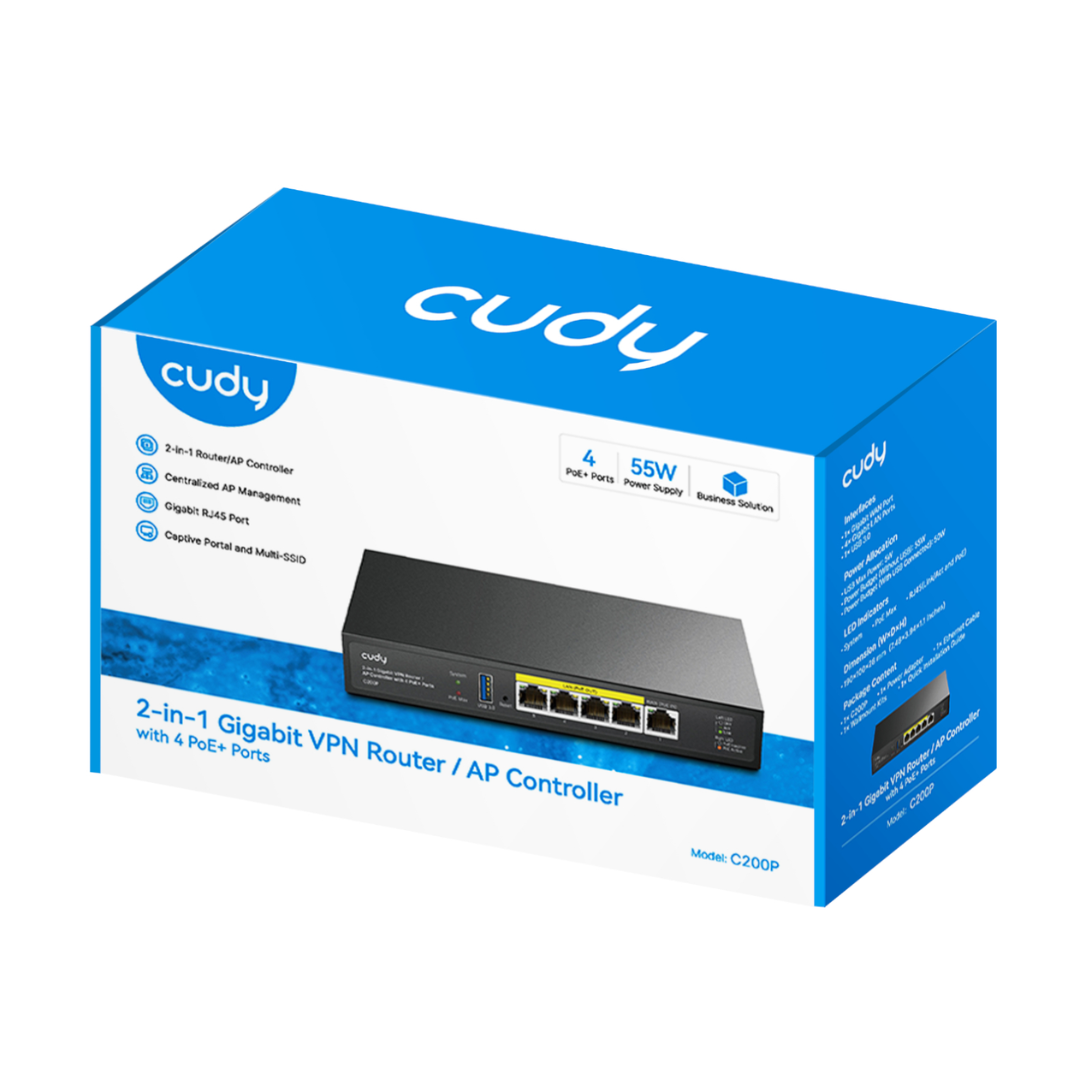 Cudy C200P 2-IN-1 SMB Router / AP Controller