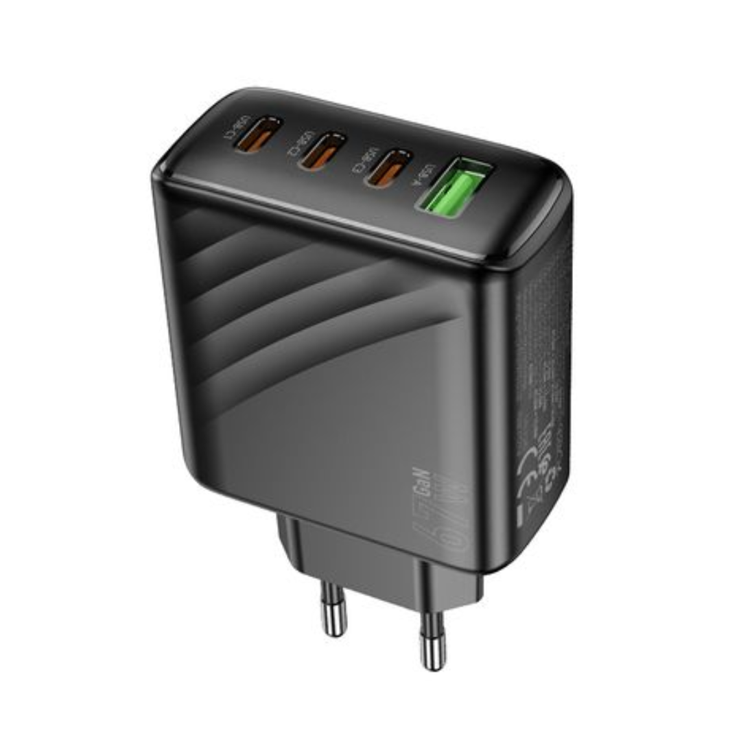 HOCO CS27A - 67W USB-C Fast Travel Charger with USB-A and Triple USB-C Ports