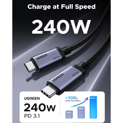 UGREEN USB4 Gen4 240W USB-C to USB-C Cable (Black)