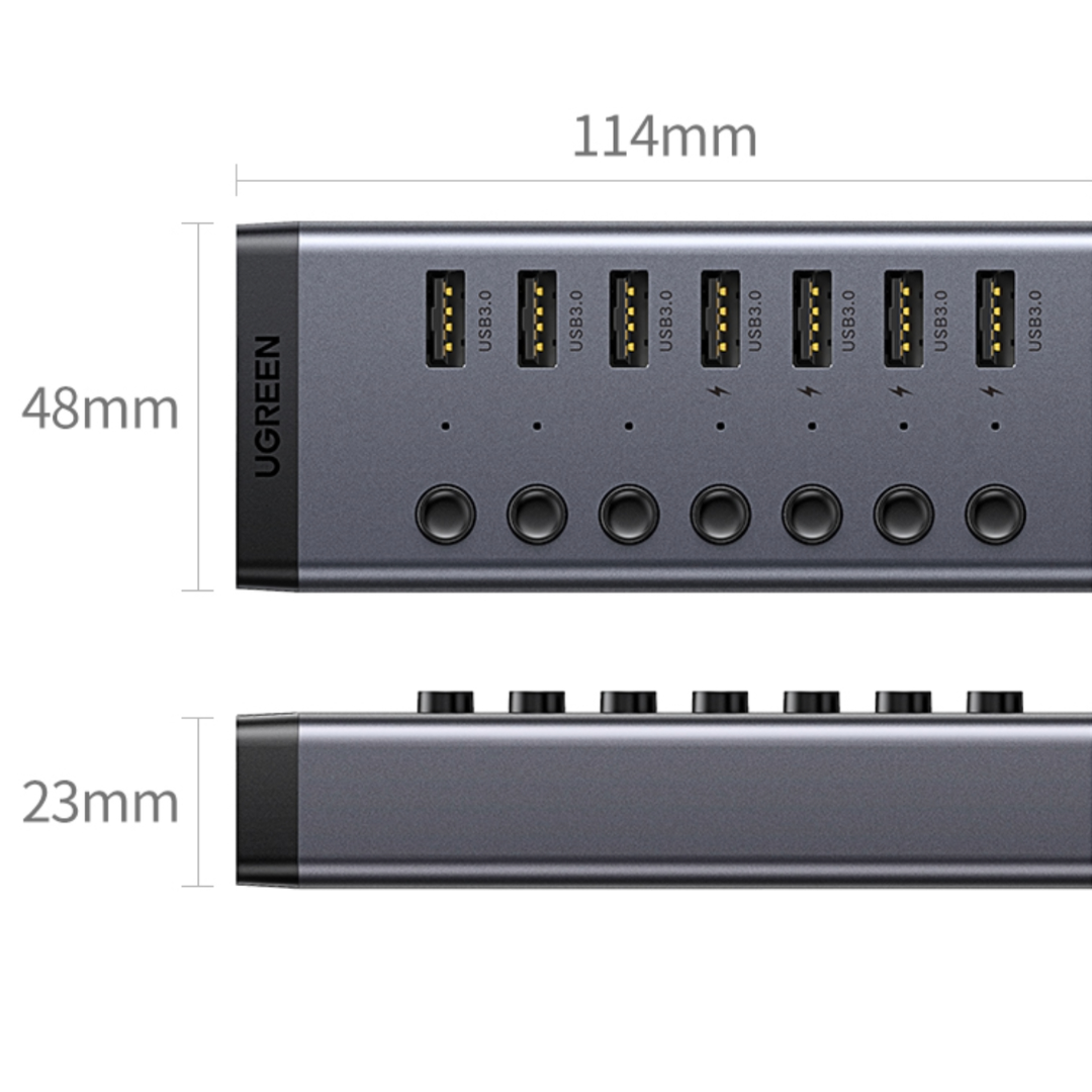 UGREEN 7 in 1 USB 3.0 Hub-Grey