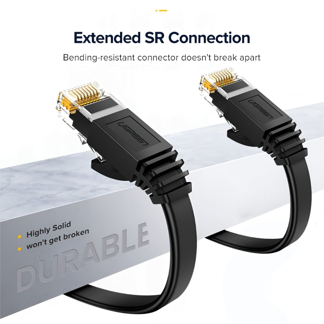 UGREEN NW102 Cat6 U/UTP Flat Ethernet Cable 8m – Black