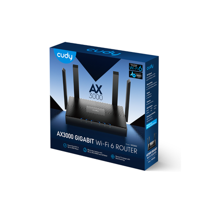 Cudy AX3000 5-Port Gigabit Dual-Band Wi-Fi 6 Mesh Router – Black