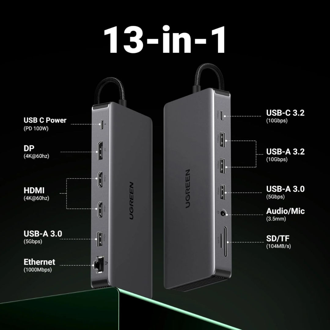 UGREEN CM681 Revodok Pro 13-in-1 USB Type-C HDMI and DisplayPort Docking Station