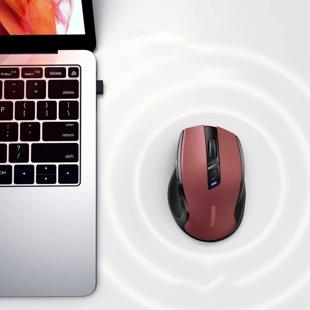 UGREEN MU006 2.4GHz Wireless Optical Mouse – Red
