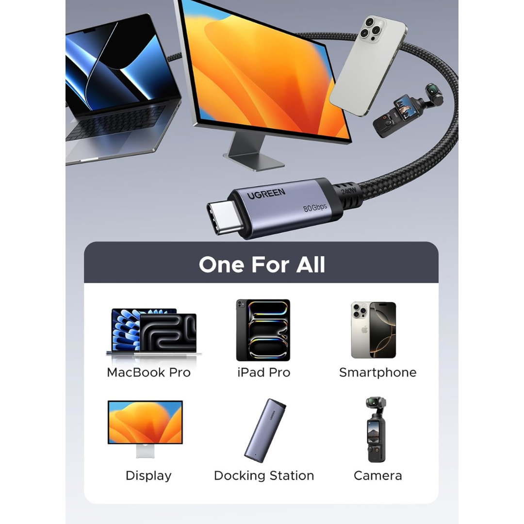 UGREEN USB4 Gen4 240W USB-C to USB-C Cable (Black)