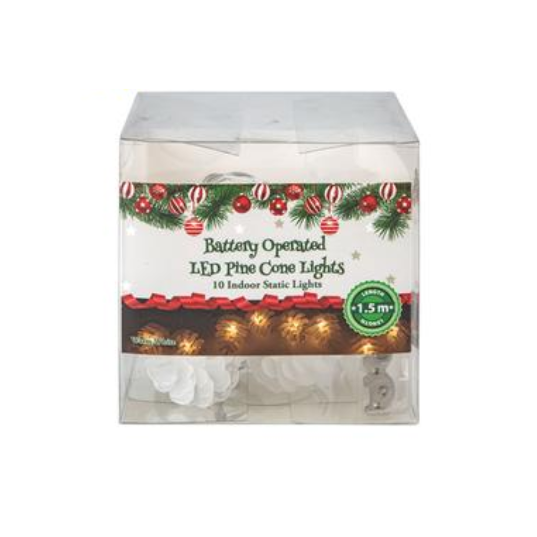 Rustic Charm 1.5-Meter Battery-Operated Pinecone LED Accent Lights