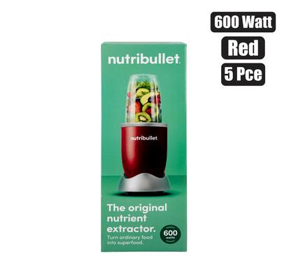 NutriBullet Original 600W High-Speed Personal Blender (5-Piece Set, Red)