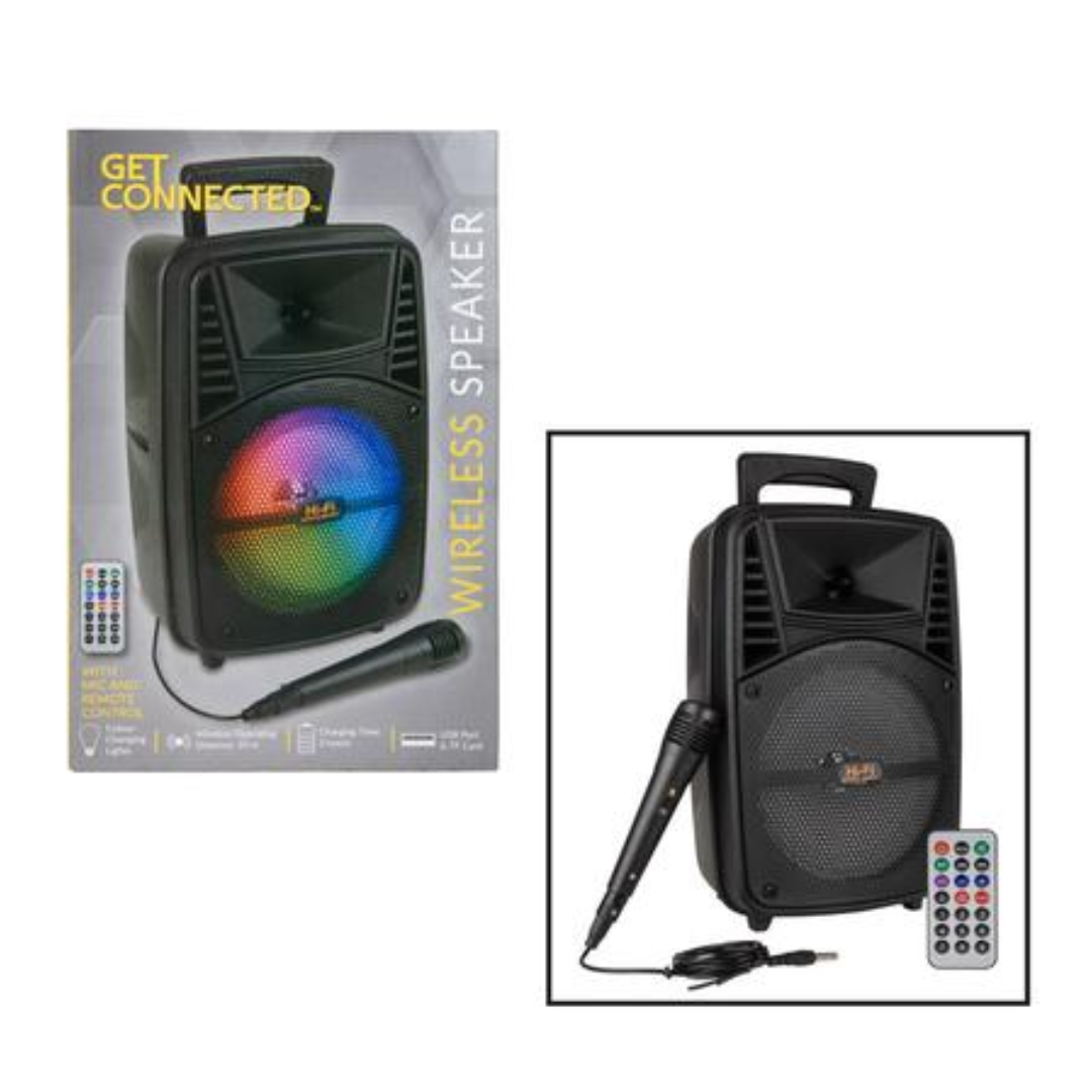 Get Connected Wireless Party Speaker with Mic & Remote