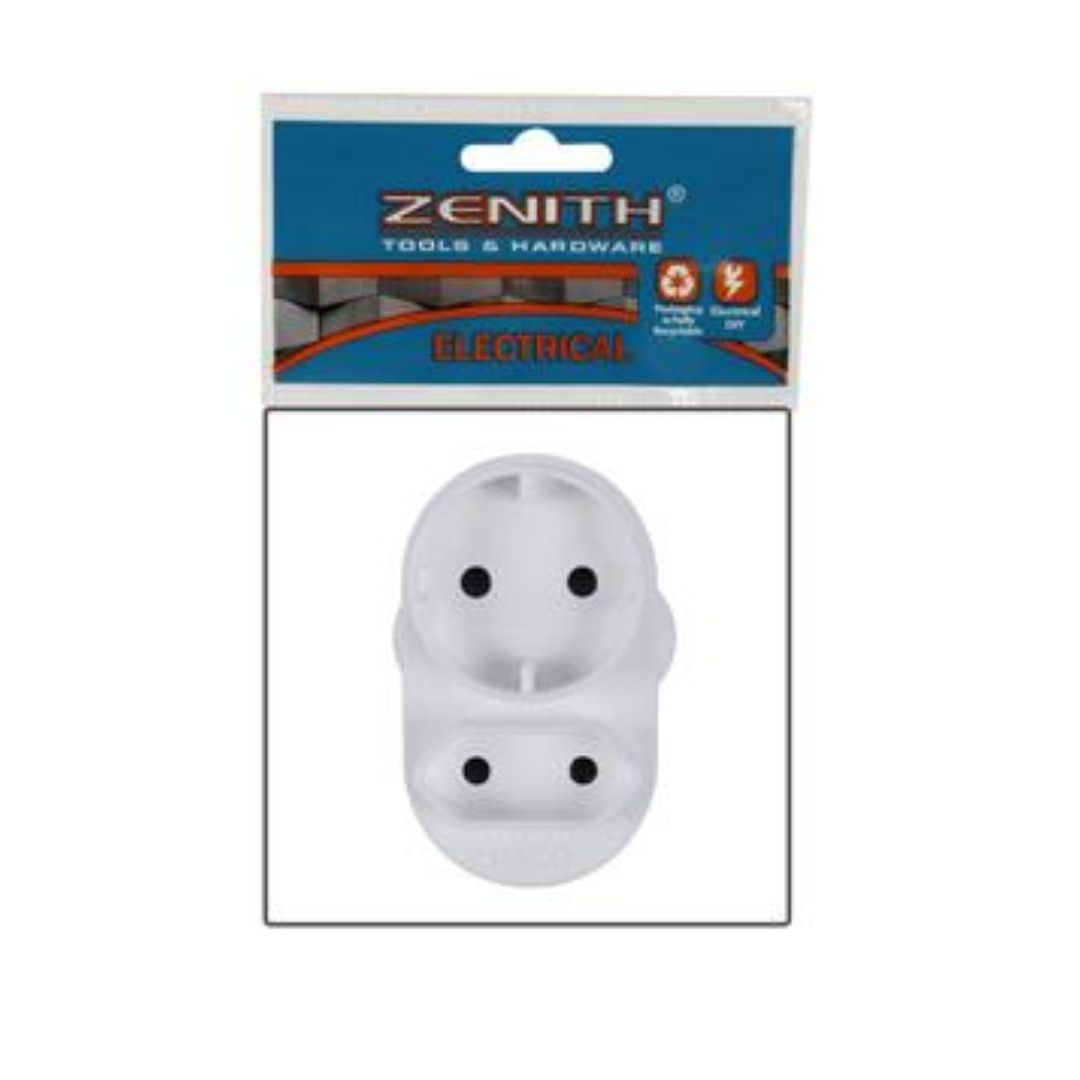 Zenith 2 Way Adapter (Plug-Adaptor Euro 1xShuko 1x5Amp)