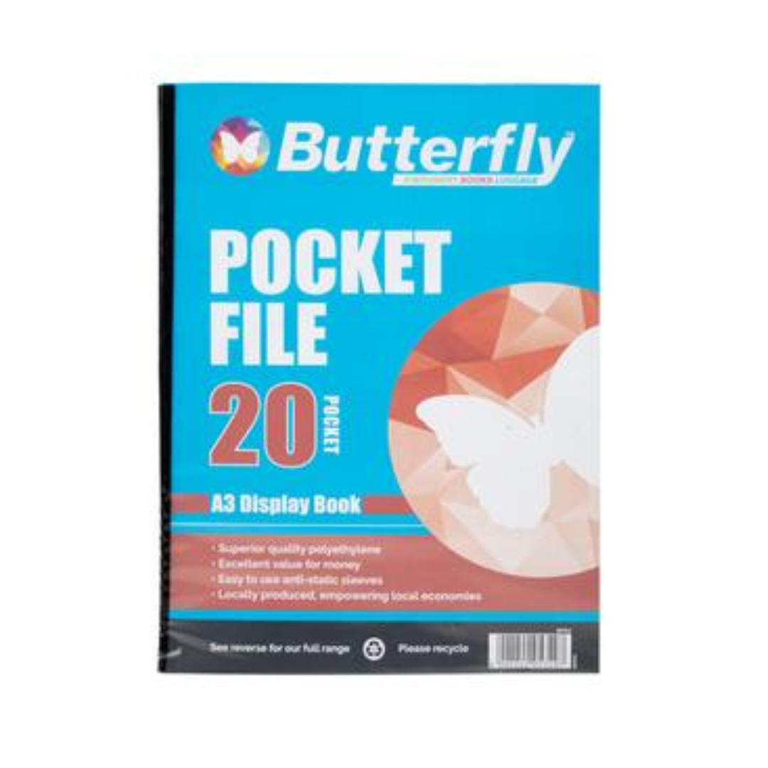 Butterfly A3 Pocket File - 20 Pages