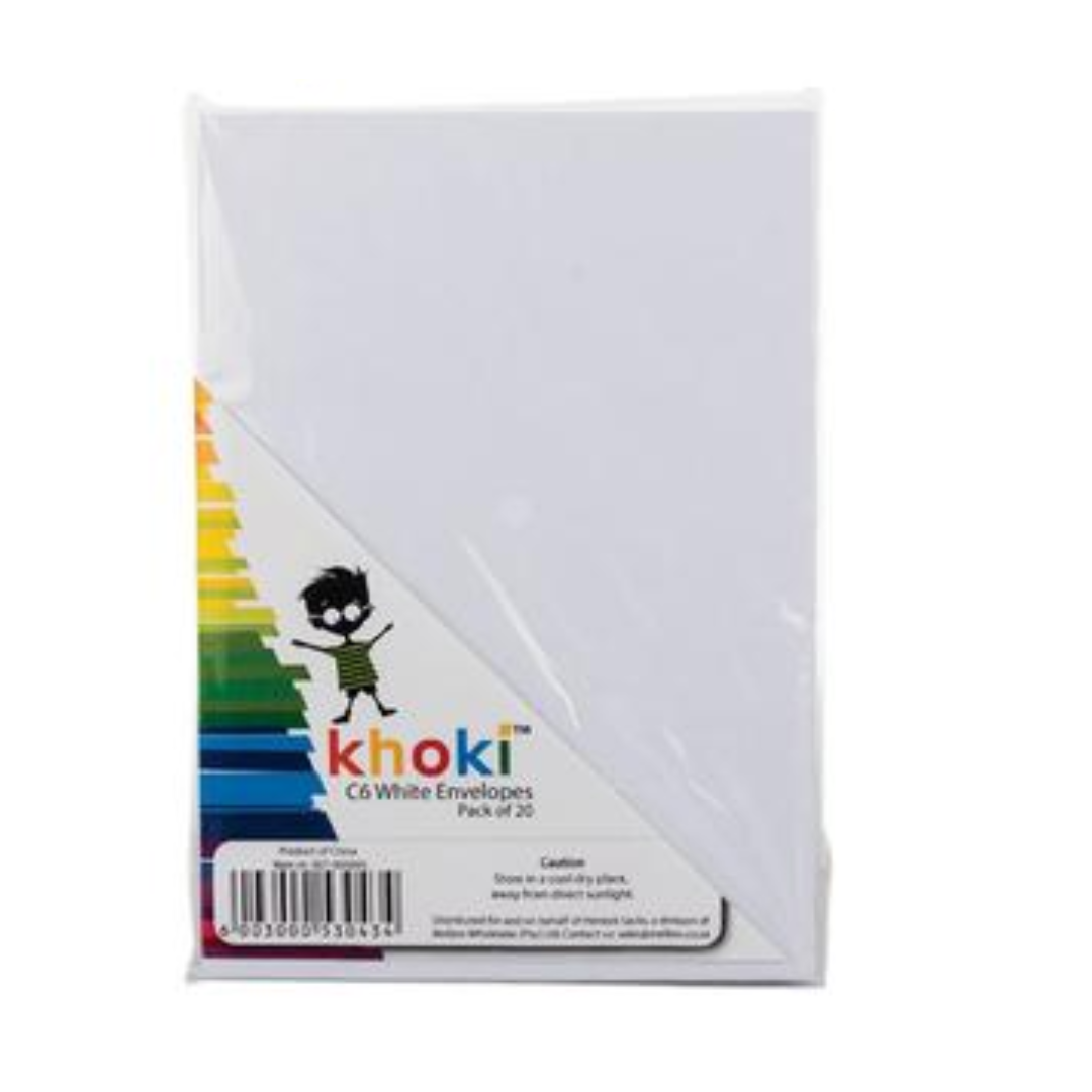 Kohki White C6 Envelopes - Pack of 20