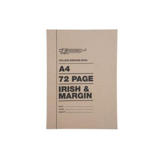 A4 Soft cover Irish & Margin Book - 72 Pages