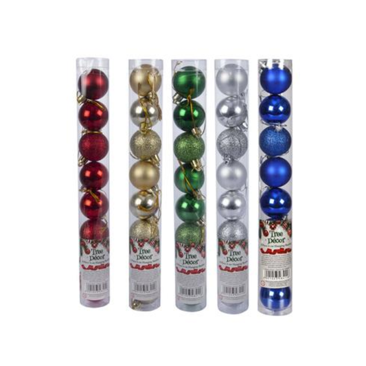Festive Tree Decor Balls (8-Piece Tube)
