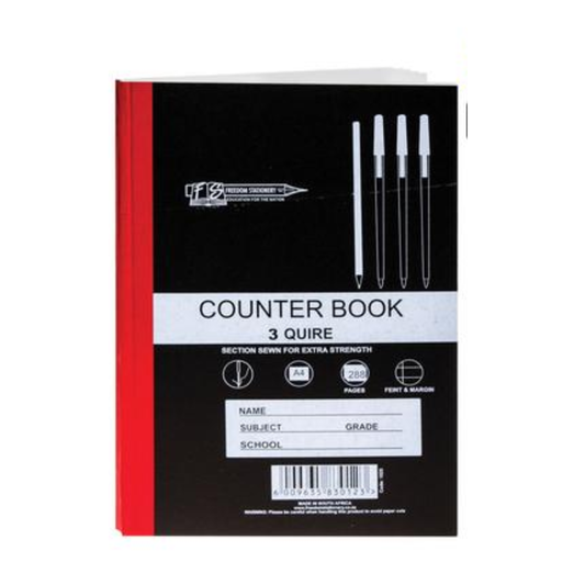 A4 Hard Cover 3 Quire book - 288 Pages