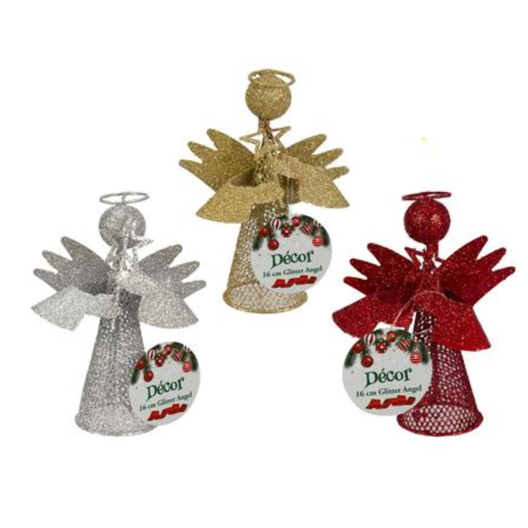 16cm Glitter Angel Christmas Table Décor