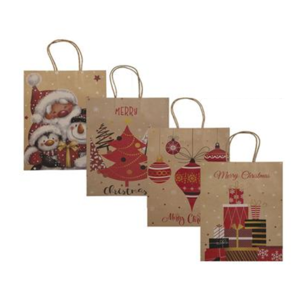 Christmas Kraft Paper Gift Bags