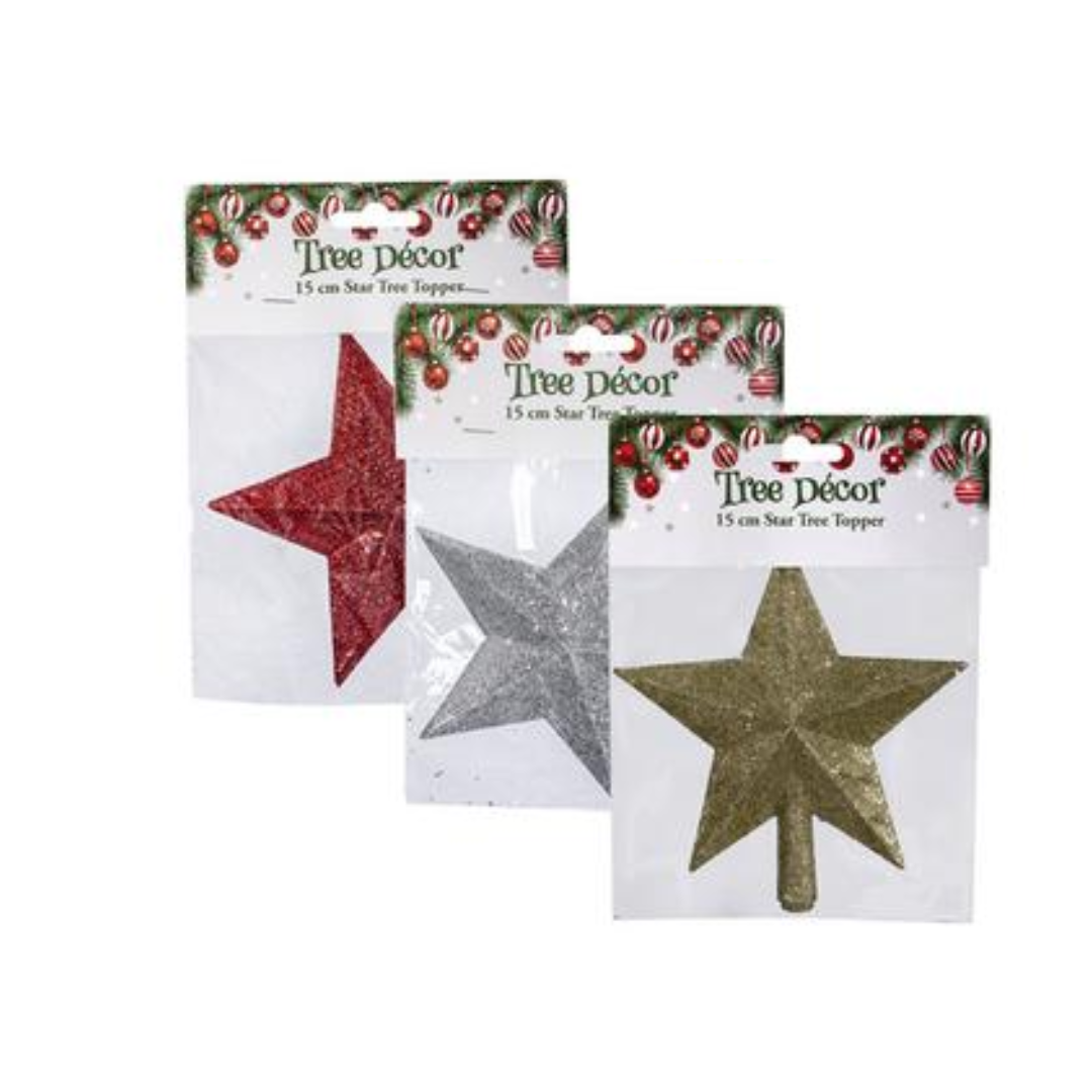 15cm Glitter Star Tree Topper