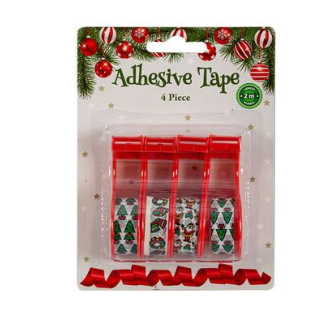 Festive Christmas Adhesive Tape Set (4-Piece)