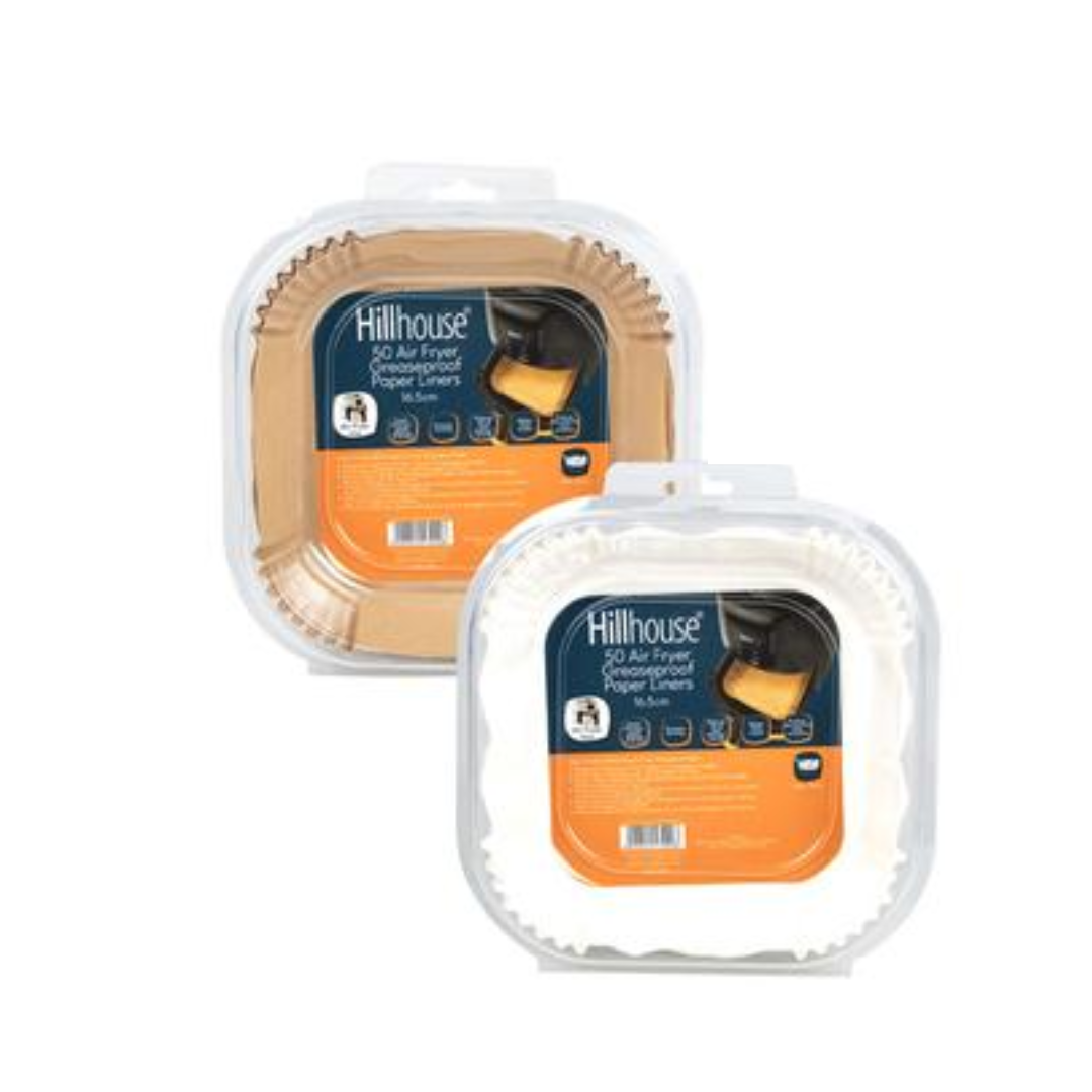 Hillhouse 50 Pack 16cm Greaseproof Square Air Fryer Paper Liners
