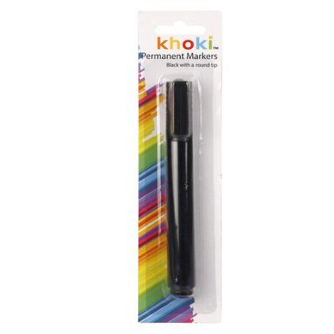 Khoki Permanent Marker - Round Tip - Black (Single)