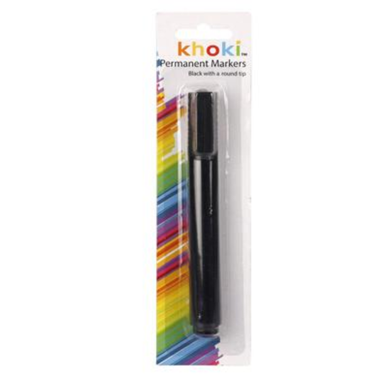 Khoki Permanent Marker - Round Tip - Black (Single)