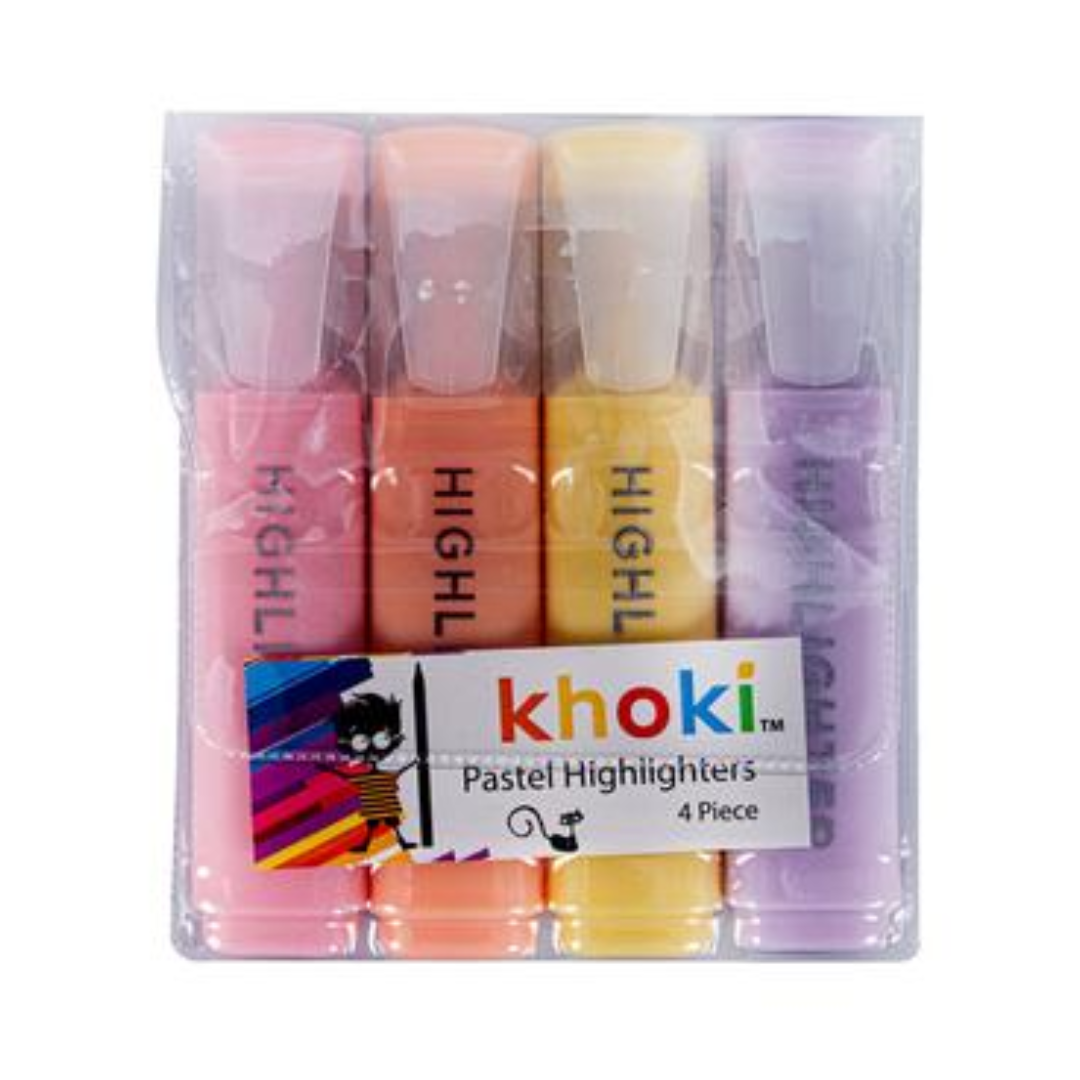 Khoki Pastel Highlighters - 4 Piece Set
