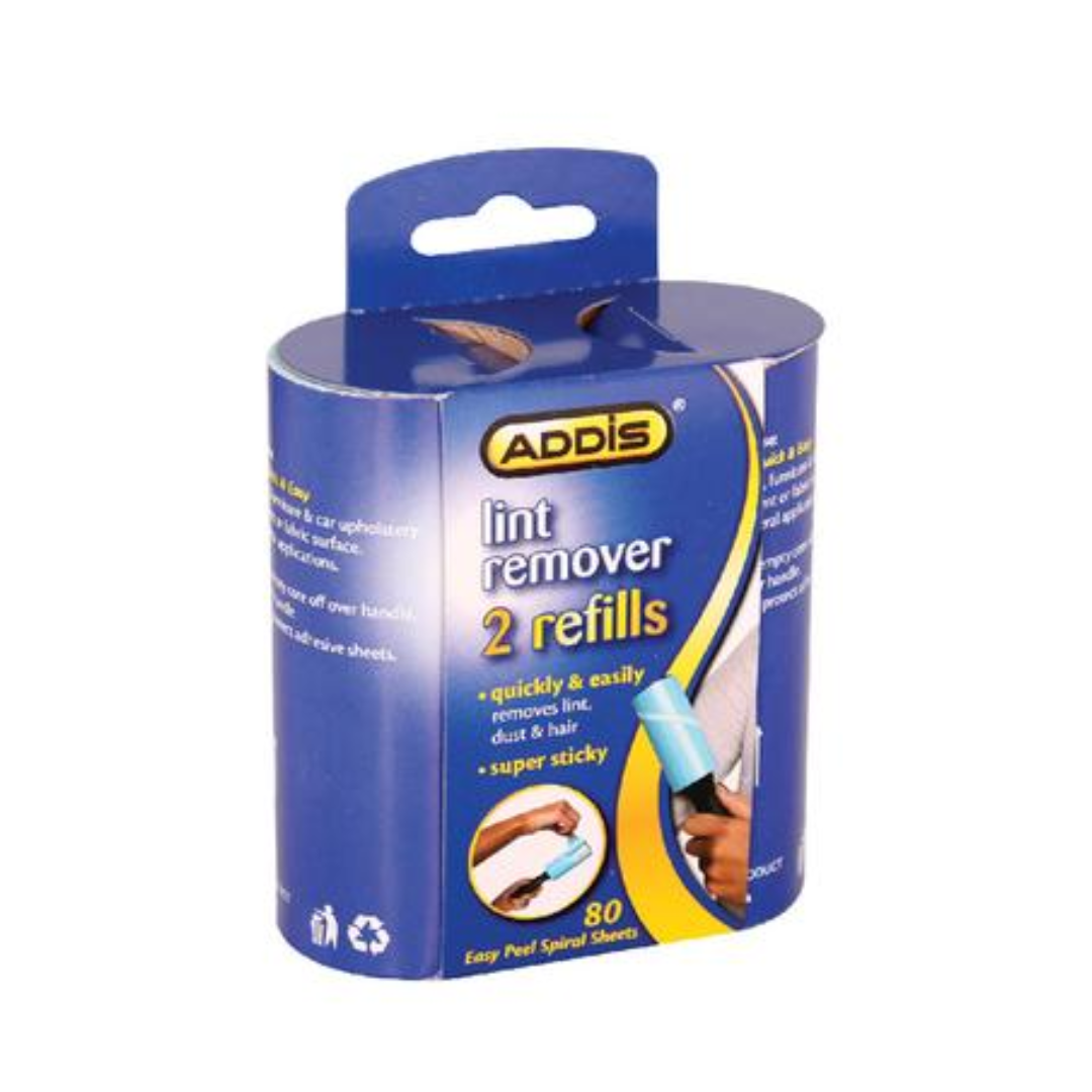 Addis Lint Remover Refills - 2 Piece Pack (80 Easy Peel Sheets Each)