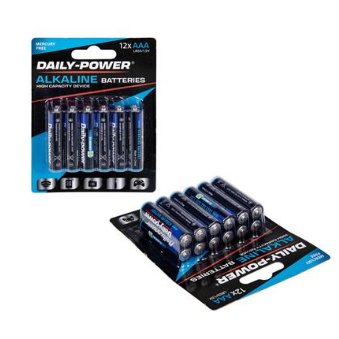 Daily Power Alkaline AAA / LR03 Batteries (12 Pack)