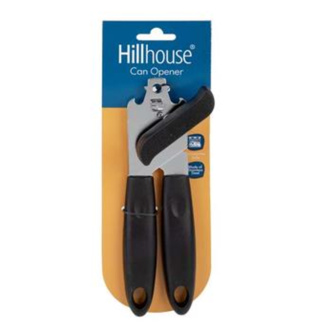 Hillhouse Can Opener (Stainless Steel with Black Handle)